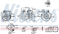 NISSENS 93701 - Código de motor: 457962<br>para código de equipamiento especial: 522027 40<br>Tipo de servicio: neumático<br>Tipo de sobrealimentación: Turbocompresor de gases de escape<br>Tipo de refrigeración: refrigerado con aceite<br>Artículo complementario/Información complementaria: sin válvula de descarga eléctrica<br>Artículo complementario/Información complementaria: con juntas<br>