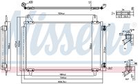 NISSENS 941296 - Profundidad de red [mm]: 16<br>Longitud de red [mm]: 548<br>Ancho de red [mm]: 352<br>Propiedad química: resistente a la corrosión<br>Ø entrada [mm]: 14,4<br>Material: Aluminio<br>Artículo complementario/Información complementaria: con relleno de nitrógeno<br>Ø salida [mm]: 11<br>Agente frigorífico: R 134 a<br>Agente frigorífico: R 1234yf<br>Artículo complementario / información complementaria 2: con secador<br>