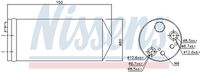 NISSENS 95147 - Diámetro de entrada 1 [mm]: 9,6<br>Diámetro de salida 1 [mm]: 13,65<br>Técnica conexión: Brida Hembra<br>Diámetro [mm]: 60<br>Altura [mm]: 153<br>Ø entrada [mm]: 7,3<br>Ø salida [mm]: 11,8<br>Versión: Con visor de cristal<br>