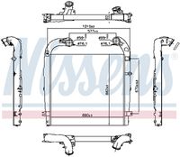 NISSENS 961440 - Versión: 6<br>Material aletas refrigeradoras: Aluminio<br>Tipo de refrigeración: refrigerado por aire<br>Profundidad de red [mm]: 62<br>Longitud de red [mm]: 890<br>Ancho de red [mm]: 810<br>Material depósitos de agua (radiador): Aluminio<br>Tipo radiador: Aletas refrigeración soldadas<br>