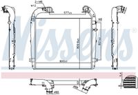 NISSENS 961439 - Versión: 1<br>Material aletas refrigeradoras: Aluminio<br>Tipo de refrigeración: refrigerado por aire<br>Profundidad de red [mm]: 62<br>Longitud de red [mm]: 890<br>Ancho de red [mm]: 862<br>Material depósitos de agua (radiador): Aluminio<br>Tipo radiador: Aletas refrigeración soldadas<br>