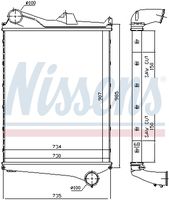 NISSENS 97006 - Material aletas refrigeradoras: Aluminio<br>Tipo de refrigeración: refrigerado por aire<br>Profundidad de red [mm]: 67<br>Longitud de red [mm]: 900<br>Ancho de red [mm]: 895<br>Material depósitos de agua (radiador): Aluminio<br>Tipo radiador: Aletas refrigeración soldadas<br>