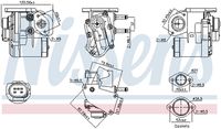 NISSENS 98236 - Peso [kg]: 1,2<br>Tipo de servicio: electrónico<br>Tipo de válvula: Válvula de recirculación de aire<br>Artículo complementario/Información complementaria: con juntas<br>Número de enchufes de contacto: 5<br>peso [g]: 1200<br>