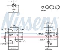 NISSENS 999450 - Versión: 1<br>Diámetro de entrada 1 [mm]: 10<br>Diámetro de entrada 2 [mm]: 14,6<br>Material: Aluminio<br>Diámetro de salida 1 [mm]: 11,8<br>Diámetro de salida 2 [mm]: 18,3<br>Agente frigorífico: R 134 a<br>Agente frigorífico: R 1234yf<br>