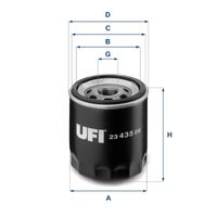 UFI 2343500 - Tipo de filtro: Filtro principal<br>Peso [kg]: 0,30<br>Altura [mm]: 90<br>Medida de rosca: 3/4<br>Diámetro exterior 1 [mm]: 80<br>