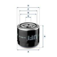 UFI 2346100 - Tipo de filtro: Filtro principal<br>Peso [kg]: 0,32<br>Altura [mm]: 74<br>Medida de rosca: M20<br>Diámetro exterior 1 [mm]: 82<br>