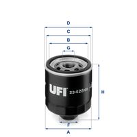 UFI 2342800 - nº de motor desde: 220082<br>Tipo de filtro: Filtro enroscable<br>presión apertura válvula de desviación [bar]: 2,5<br>Altura [mm]: 77<br>Medida de rosca: 3/4-16 UNF<br>Diámetro exterior [mm]: 76<br>Artículo complementario / información complementaria 2: con válvula bloqueo de retorno<br>Diámetro exterior 1 [mm]: 77,5<br>Diámetro exterior 2 [mm]: 72<br>Diám. int. 1 [mm]: 64<br>