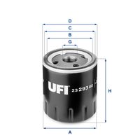 UFI 2329300 - Tipo de filtro: Filtro principal<br>Peso [kg]: 0,32<br>Altura [mm]: 89<br>Medida de rosca: M20X1.5<br>Diámetro exterior 1 [mm]: 74<br>Diámetro exterior 2 [mm]: 76<br>