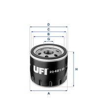 UFI 2348100 - Tipo de filtro: Filtro principal<br>Peso [kg]: 0,28<br>Altura [mm]: 64<br>Medida de rosca: M20X1.5<br>Diámetro exterior 1 [mm]: 76<br>