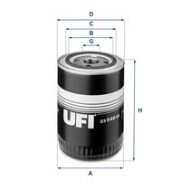 UFI 2354600 - Tipo de filtro: Filtro enroscable<br>Altura [mm]: 131<br>Medida de rosca: M 22 X 1.5<br>Diámetro exterior [mm]: 93,5<br>Diám. int. 1 [mm]: 72,5<br>Diám. int. 2[mm]: 62<br>