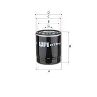 UFI 2373900 - Tipo de filtro: Filtro enroscable<br>Altura [mm]: 101<br>Diámetro exterior [mm]: 78<br>Rosca 1: M22x1,5<br>