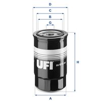 UFI 2361500 - Tipo de filtro: Filtro principal<br>Peso [kg]: 0,10<br>Altura [mm]: 110<br>Diámetro interior [mm]: 32<br>Diámetro exterior 1 [mm]: 72<br>Diámetro exterior 2 [mm]: 72<br>