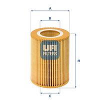 UFI 2500400 - Tipo de filtro: Filtro principal<br>Peso [kg]: 0,10<br>Altura [mm]: 104<br>Diámetro interior [mm]: 43<br>Diámetro exterior 1 [mm]: 83<br>Diámetro exterior 2 [mm]: 83<br>