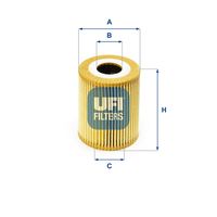 UFI 2503000 - Tipo de filtro: Filtro principal<br>Peso [kg]: 0,07<br>Altura [mm]: 79<br>Diámetro interior [mm]: 29<br>Diámetro exterior 1 [mm]: 68<br>Diámetro exterior 2 [mm]: 68<br>