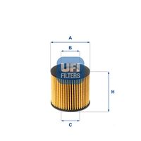 UFI 2508600 - Tipo de filtro: Filtro principal<br>Peso [kg]: 0,04<br>Altura [mm]: 57<br>Diámetro interior [mm]: 28<br>Diámetro exterior 1 [mm]: 62<br>Diámetro exterior 2 [mm]: 62<br>