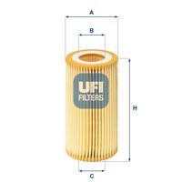 UFI 2501300 - Tipo de filtro: Filtro principal<br>Peso [kg]: 0,07<br>Altura [mm]: 115<br>Diámetro interior [mm]: 31<br>Diámetro exterior 1 [mm]: 64<br>