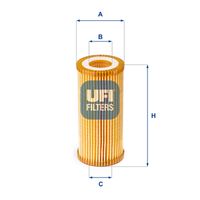 UFI 2515300 - Tipo de filtro: Filtro principal<br>Peso [kg]: 0,07<br>Altura [mm]: 112<br>Diámetro interior [mm]: 24<br>Diámetro exterior 1 [mm]: 52<br>Diámetro exterior 2 [mm]: 52<br>