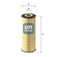 UFI 2516200 - Tipo de filtro: Filtro principal<br>Peso [kg]: 0,10<br>Altura [mm]: 162<br>Diámetro interior [mm]: 24<br>Diámetro exterior 1 [mm]: 62<br>Diámetro exterior 2 [mm]: 62<br>