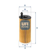 UFI 2514200 - Tipo de filtro: Filtro principal<br>Peso [kg]: 0,07<br>Altura [mm]: 117<br>Diámetro interior [mm]: 19<br>Diámetro exterior 1 [mm]: 53<br>Diámetro exterior 2 [mm]: 53<br>