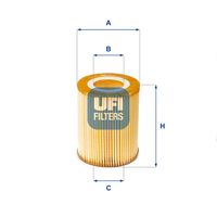 UFI 2515200 - año construcción desde: 07/2013<br>Tipo de filtro: Cartucho filtrante<br>Altura [mm]: 95<br>Diámetro exterior [mm]: 79<br>Diámetro interior [mm]: 38<br>Diámetro 3 [mm]: 38<br>