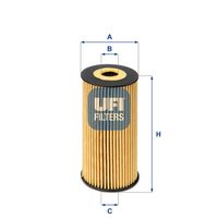 UFI 2517000 - Tipo de filtro: Filtro principal<br>Peso [kg]: 0,09<br>Altura [mm]: 113<br>Diámetro interior [mm]: 24<br>Diámetro exterior 1 [mm]: 58<br>Diámetro exterior 2 [mm]: 58<br>