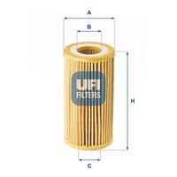 UFI 2518000 - Tipo de filtro: Cartucho filtrante<br>Altura [mm]: 122<br>Diámetro exterior [mm]: 64<br>Diámetro interior [mm]: 30<br>