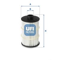 UFI 2509000 - Tipo de filtro: Cartucho filtrante<br>Altura [mm]: 118<br>Diámetro exterior [mm]: 68<br>Diámetro interior [mm]: 24<br>Diámetro 3 [mm]: 38<br>