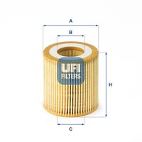 UFI 2519100 - Tipo de filtro: Cartucho filtrante<br>Altura [mm]: 68<br>Diámetro exterior [mm]: 63<br>Diámetro interior [mm]: 31<br>