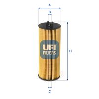 UFI 2520400 - Tipo de filtro: Cartucho filtrante<br>Altura [mm]: 146<br>Diámetro exterior [mm]: 57<br>Diámetro interior [mm]: 21<br>