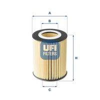 UFI 2517700 - Tipo de filtro: Filtro principal<br>Peso [kg]: 0,28<br>Altura [mm]: 104<br>Diámetro interior [mm]: 42<br>Diámetro exterior 1 [mm]: 82<br>