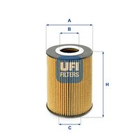 UFI 2521000 - Tipo de filtro: Cartucho filtrante<br>Altura [mm]: 108<br>Diámetro exterior [mm]: 82<br>Diámetro interior [mm]: 35<br>