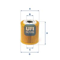 UFI 2521600 - Tipo de filtro: Cartucho filtrante<br>Altura [mm]: 77<br>Diámetro exterior [mm]: 60<br>Diámetro interior [mm]: 22<br>