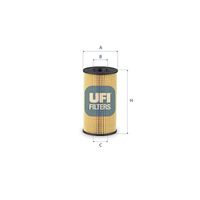 UFI 2526700 - Tipo de filtro: Filtro principal<br>Altura [mm]: 112<br>Diámetro exterior [mm]: 57<br>Diámetro exterior 1 [mm]: 57<br>Diám. int. 1 [mm]: 24<br>Diám. int. 2[mm]: 24<br>