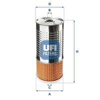 UFI 2549900 - Tipo de filtro: Cartucho filtrante<br>Diámetro exterior [mm]: 91<br>Diámetro interior [mm]: 11<br>Diám. int. 1 [mm]: 25<br>Altura [mm]: 194<br>