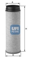 UFI 2757600 - Garantía: 2 años de garantía<br>peso [g]: 1353<br>Altura [mm]: 441<br>Tipo de filtro: Cartucho filtrante<br>para OE N°: 23429018<br>Diámetro interior [mm]: 134<br>Diámetro exterior [mm]: 168<br>