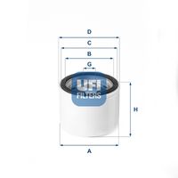 UFI 27VGT00 - Tipo de sobrealimentación: Turbo VTG<br>Tipo de filtro: Filtro enroscable<br>Altura [mm]: 58<br>Medida de rosca: M16x1.5<br>Diámetro exterior [mm]: 76<br>Diám. int. 1 [mm]: 63<br>Diám. int. 2[mm]: 71<br>SVHC: No existen sustancias SVHC<br>