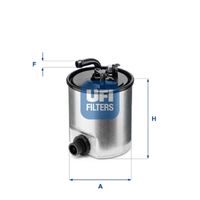 UFI 2400700 - Tipo de filtro: Primer filtro<br>Peso [kg]: 0,43<br>Altura [mm]: 127<br>Diámetro interior [mm]: 12<br>Diámetro exterior 1 [mm]: 86<br>Diámetro exterior 2 [mm]: 91<br>