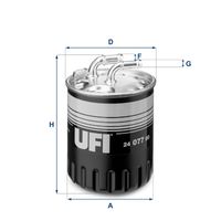 UFI 2407700 - Restricción de fabricante: Mahle<br>Tipo de filtro: Filtro principal<br>Peso [kg]: 0,40<br>Altura [mm]: 119<br>Diámetro interior [mm]: 25<br>Diámetro exterior 1 [mm]: 86<br>Diámetro exterior 2 [mm]: 90<br>