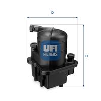 UFI 2408700 - Tipo de filtro: Primer filtro<br>Peso [kg]: 0,40<br>Altura [mm]: 181<br>Diámetro interior [mm]: 10<br>Diámetro exterior 1 [mm]: 135<br>