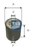 UFI 2415800 - Tipo de filtro: Primer filtro<br>Peso [kg]: 0,24<br>Altura [mm]: 164<br>Diámetro interior [mm]: 47<br>Diámetro exterior 1 [mm]: 95<br>Diámetro exterior 2 [mm]: 95<br>