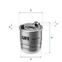 UFI 2411100 - Tipo de filtro: Cartucho filtrante<br>Ø entrada [mm]: 10<br>Ø salida [mm]: 8<br>Altura [mm]: 125<br>Diámetro exterior [mm]: 87<br>Diámetro exterior 1 [mm]: 92<br>