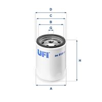 UFI 2431901 - Altura [mm]: 92<br>Medida de rosca: M 14 X 1.5<br>Tipo de filtro: Filtro enroscable<br>Diámetro exterior 1 [mm]: 77<br>Diám. int. 1 [mm]: 71<br>Diám. int. 2[mm]: 62<br>