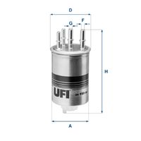 UFI 2419000 - Tipo de filtro: Cartucho filtrante<br>Altura [mm]: 187<br>Diámetro exterior [mm]: 87<br>Diámetro interior [mm]: 8<br>Diámetro 3 [mm]: 10<br>Rosca 2: M10x1,5<br>