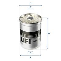 UFI 2436100 - Restricción de fabricante: CAV/Delphi<br>Preparación del combustible: Inyección de gasolina<br>Tipo de filtro: Primer filtro<br>Peso [kg]: 0,28<br>Altura [mm]: 112<br>Diámetro interior [mm]: 19<br>Diámetro exterior 1 [mm]: 88<br>Diámetro exterior 2 [mm]: 88<br>