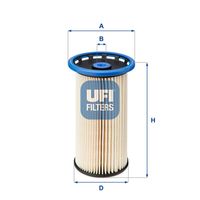 UFI 2603800 - Restricción de fabricante: 3C0127400D<br>Tipo de filtro: Cartucho filtrante<br>Altura [mm]: 137<br>Diámetro exterior [mm]: 78<br>Diámetro exterior 1 [mm]: 81<br>Diám. int. 2[mm]: 12<br>