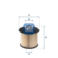 UFI 2610400 - Número de piezas necesarias: 1<br>Material: Plástico<br>Tipo de filtro: Cartucho filtrante<br>