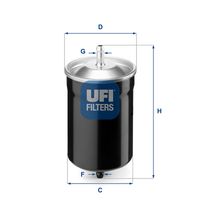 UFI 3150000 - Tipo de filtro: Primer filtro<br>Peso [kg]: 0,23<br>Altura [mm]: 156<br>Diámetro interior [mm]: 8<br>Diámetro exterior 1 [mm]: 81<br>Diámetro exterior 2 [mm]: 81<br>