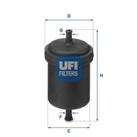 UFI 3151200 - año construcción hasta: 03/1995<br>Tipo de filtro: Filtro de tubería<br>Altura [mm]: 139<br>Diámetro exterior [mm]: 55<br>Diámetro 3 [mm]: 8<br>Diámetro 4 [mm]: 8<br>