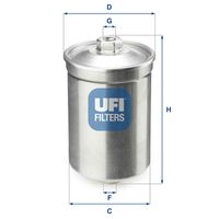 UFI 3150200 - Tipo de filtro: Filtro enroscable<br>Altura [mm]: 150<br>Diámetro exterior [mm]: 81,5<br>Rosca, entrada: M 12 X 1.5<br>Rosca, salida: M 14 X 1.5<br>