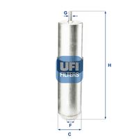 UFI 3185704 - Tipo de filtro: Primer filtro<br>Peso [kg]: 0,28<br>Altura [mm]: 264<br>Diámetro interior [mm]: 14<br>Diámetro exterior 1 [mm]: 56<br>